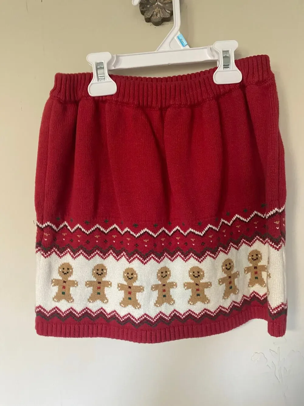 Gymboree Red Gingerbread 100% Cotton Knit Sweater Skirt 10